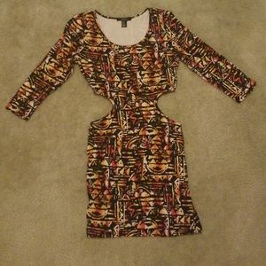 Printed cut out dress